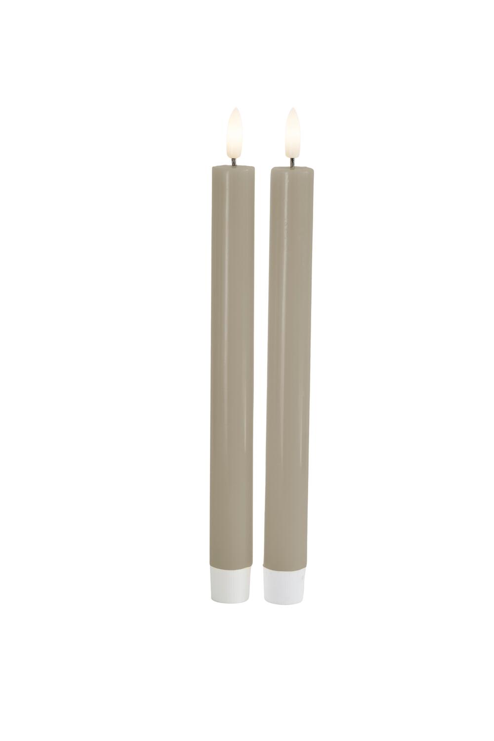 Sille LED kronelys, h25, 2stk - Warm Grey